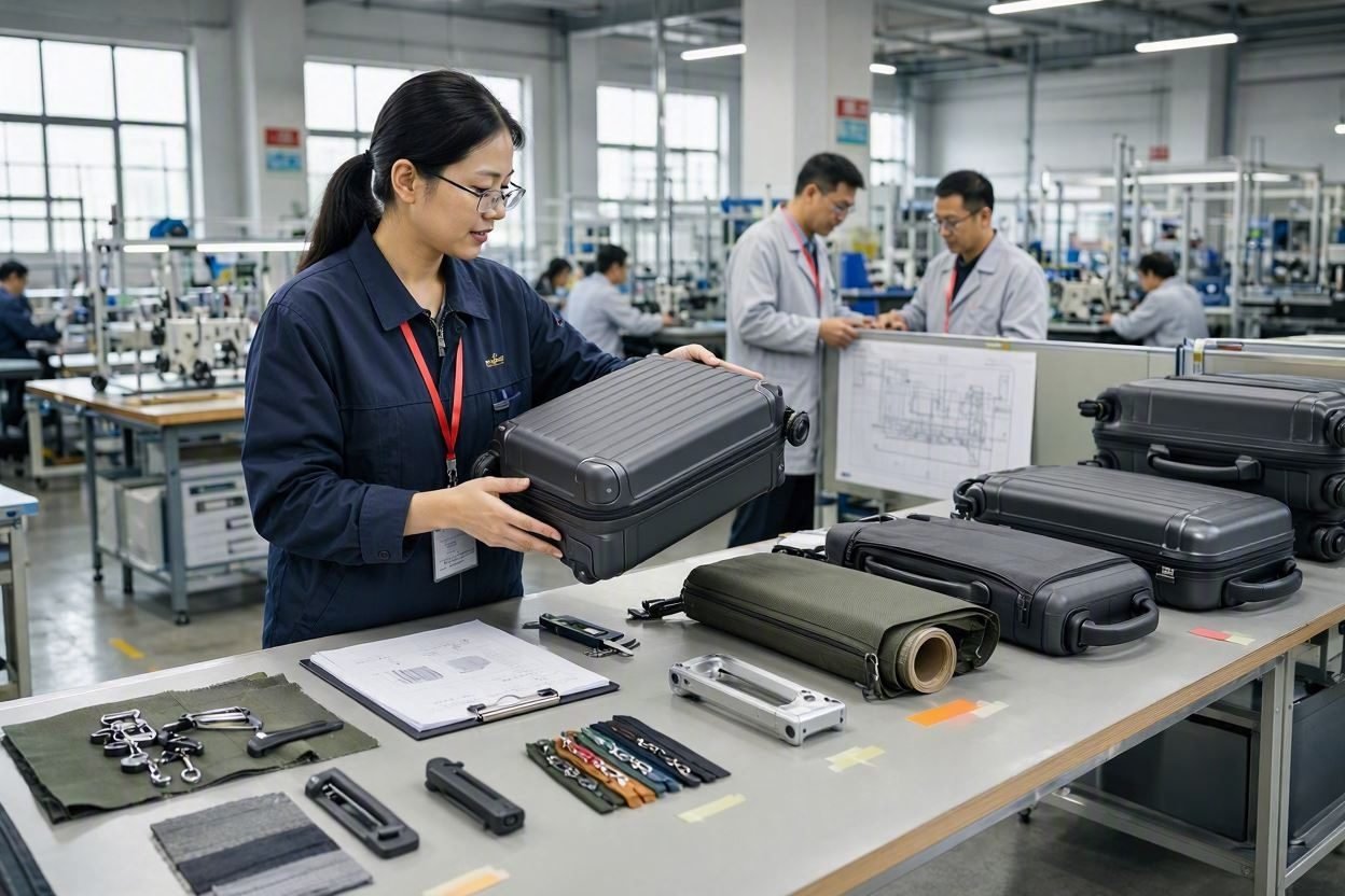 branded luggage showcases logos and art design