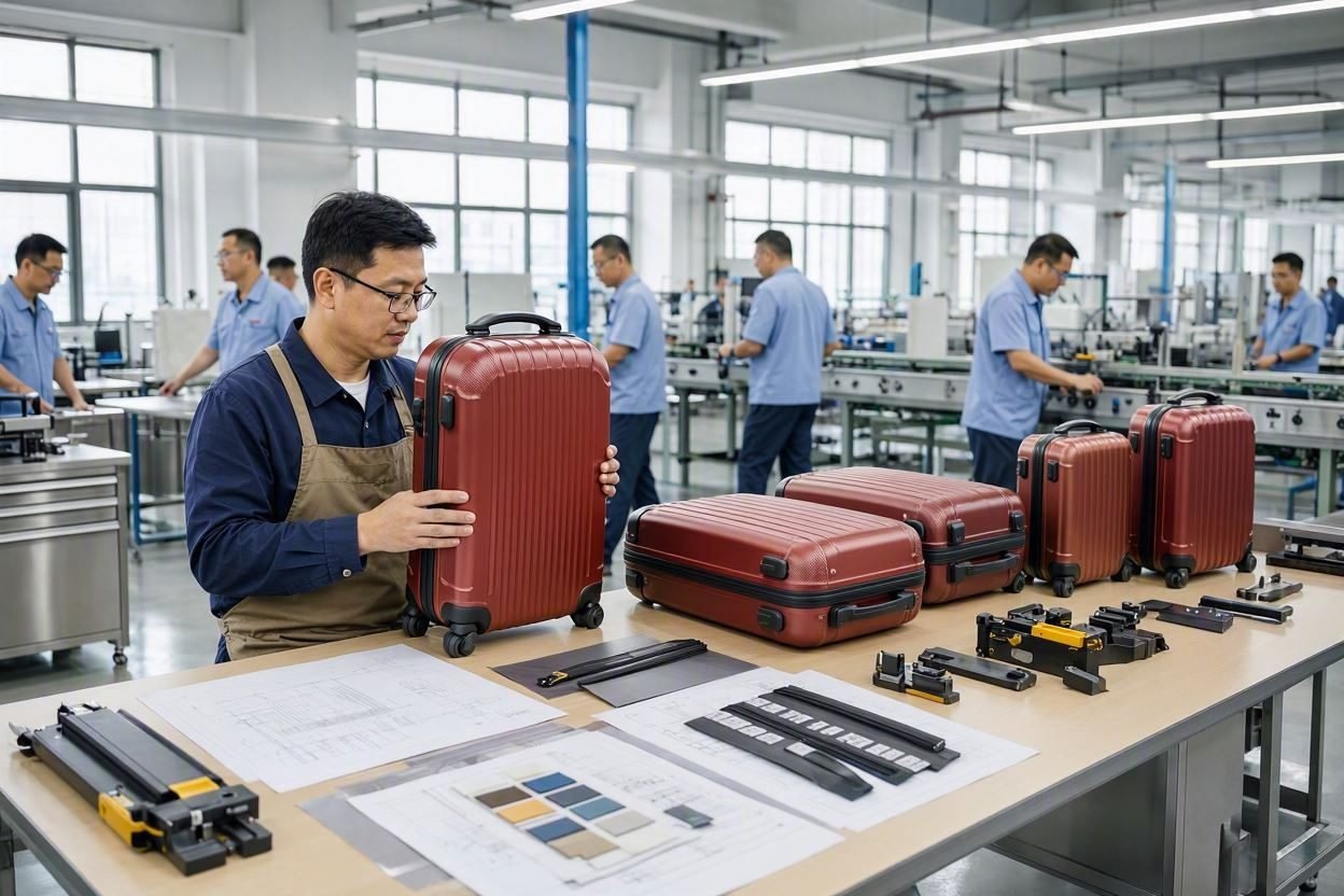 Durable lightweight luggage with smooth wheels