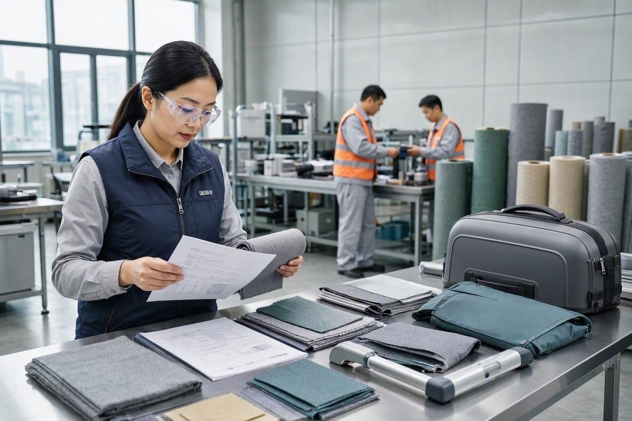 RPET luggage material sustainability checks