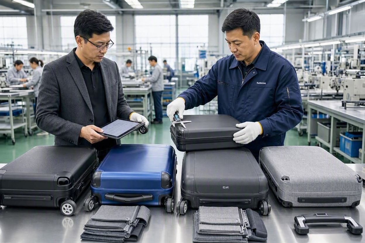 material-fit luggage buying strategy ABS PC PP RPET