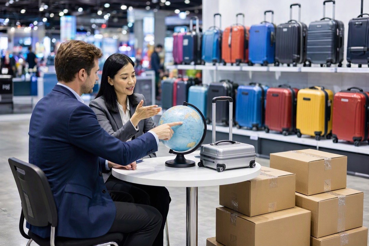 logistics and MOQ discussion with luggage manufacturers